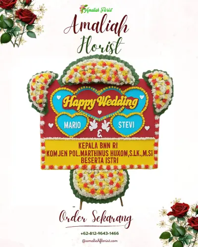 Karangan Papan Bunga Pernikahan di Apuan